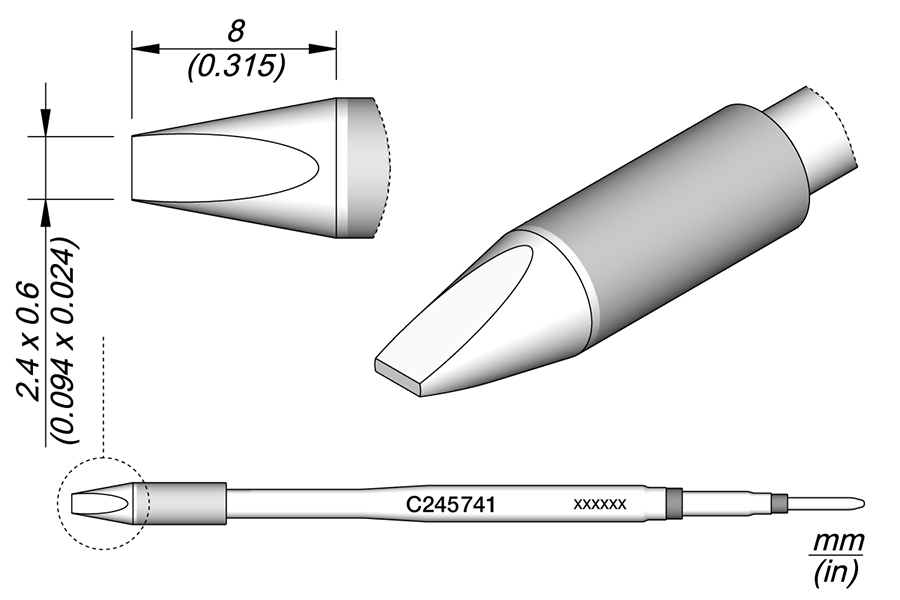 C245741 - Chisel Cartridge 2.4 x 0.6 HT